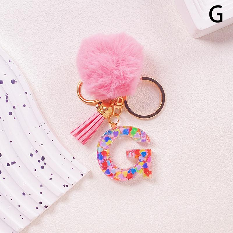 Очаровательный блестящий брелок с инициалами, сверкающий каучуковый кулон в виде алфавита с пушистой буквой, шарм для девочек, сумок, рюкзаков, аксессуаров