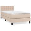 3141094 vidaXL Lit à sommier tapissier avec matelas Cappuccino 80x200 cm