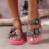 Women's Summer Flat Sandals, Ethnic Style Anti Slip Fashionable Shoe Sets, Casual Outdoor Beach Shoes