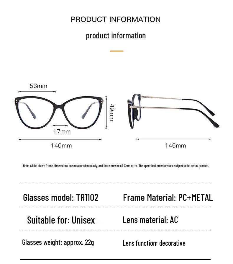 Tortoiseshell Cat-Eye Glasses for Nearsighted Women: Light, Large Frames, Decorative, Fits Square/Round Faces, Prescription-Ready