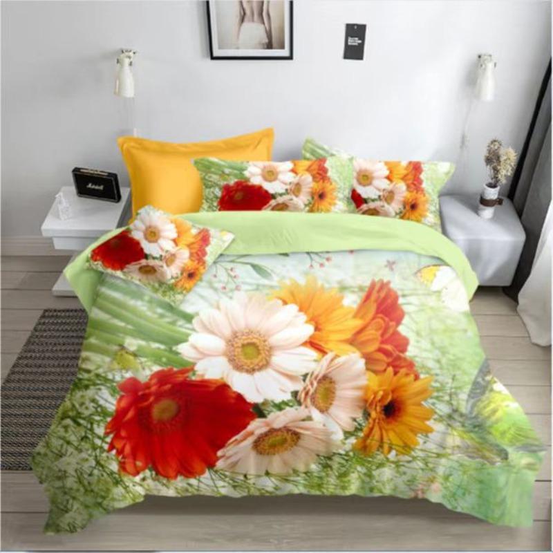 3D Bed Sheet Three-Piece Large Board Flower Active Printing And Dyeing Bedding Low Price