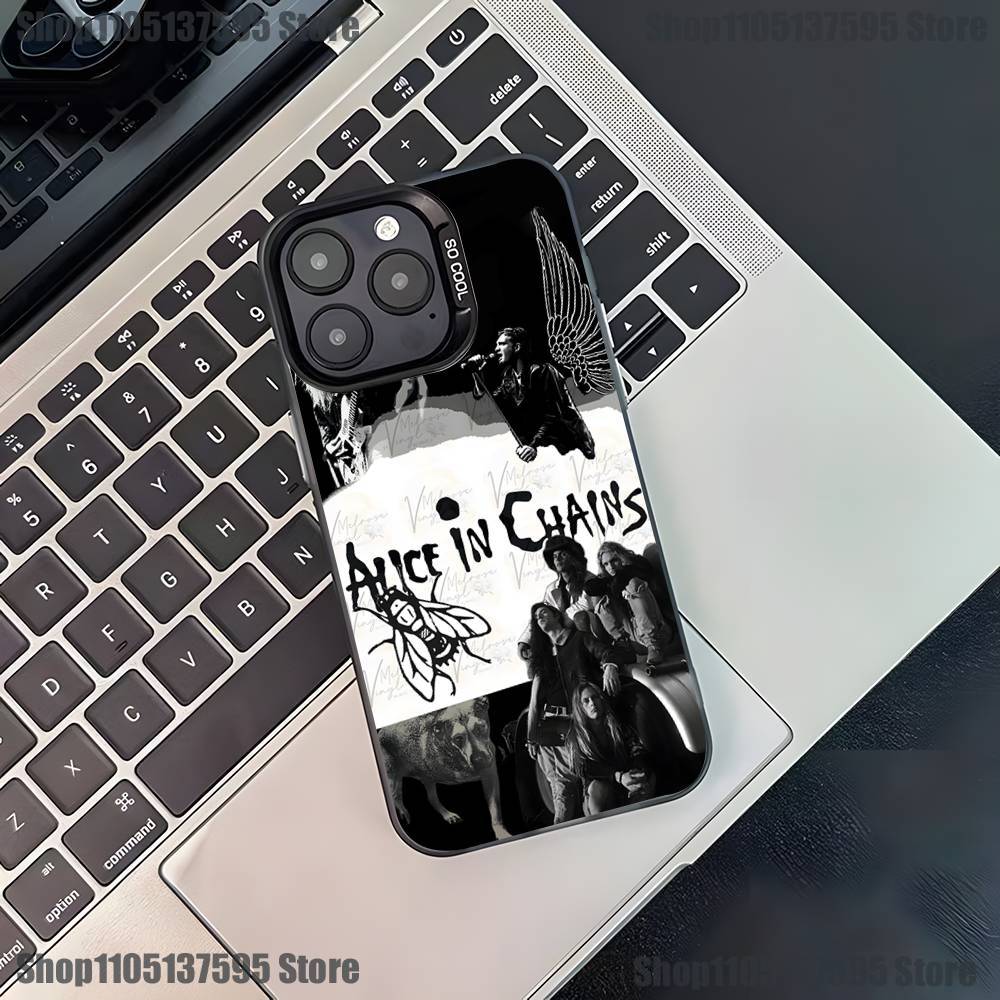 Band A-Alice in Chains Phone Case For iPhone 17,16,15,14,13,12,11,Pro,XS,Max,Plus,Mini,SE4,E Black Matte Shockproof Cover