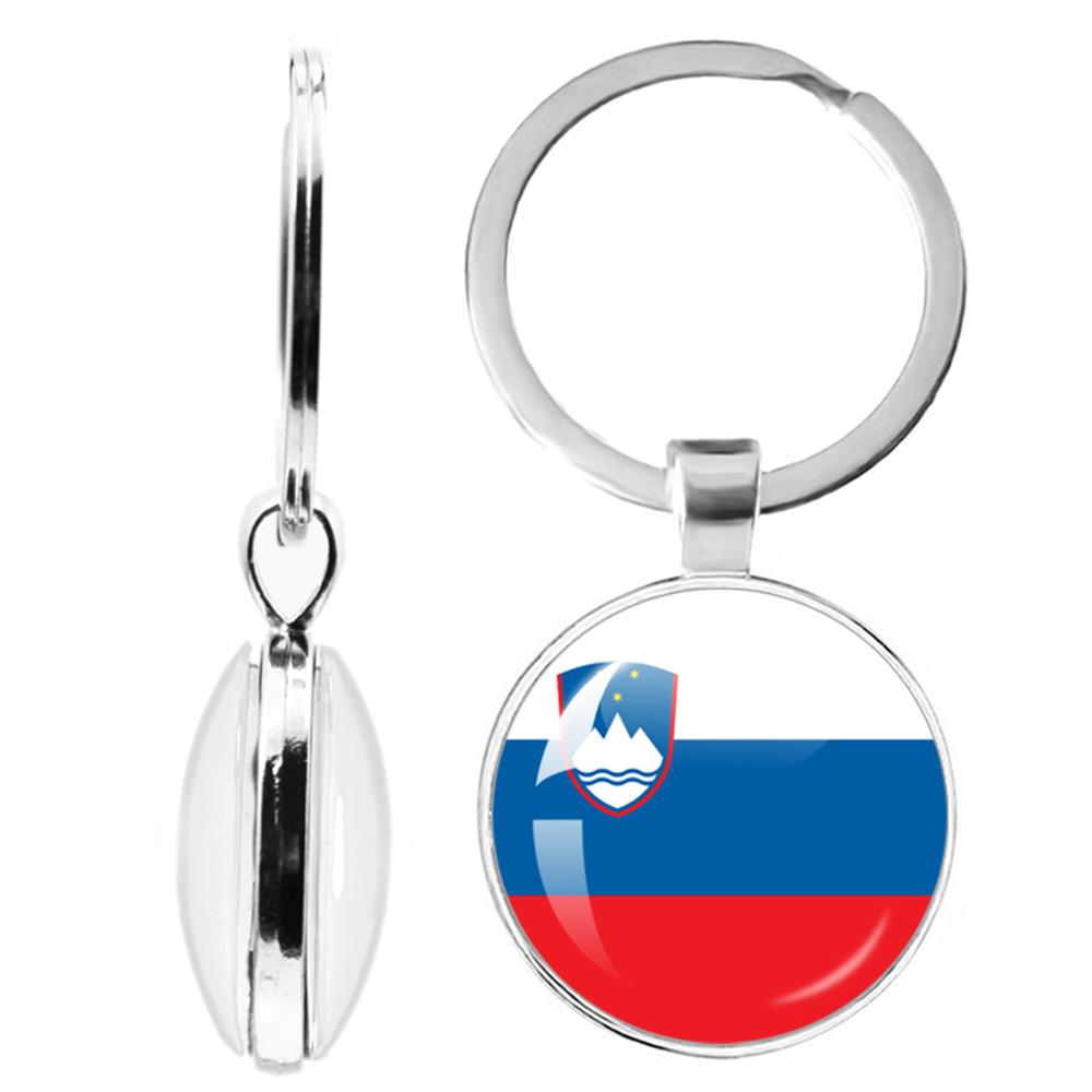 Двусторонний брелок с национальным флагом Корея, Сербия, Россия, Словения, Аргентина, США, Турция, Испания, Доминика Брелок KTJ