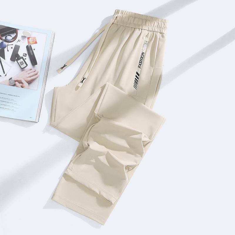 Мужские тонкие летние джоггеры из ледяного шелка для защиты от солнца - Дышащие, быстросохнущие брюки для занятий спортом на открытом воздухе для бега