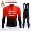 Зимний Термо Флисовый Велосипедный Комплект Джерси Maillot Ropa Ciclismo Сохраняет Тепло MTB Велосипедная Одежда Синий Велосипедный Комплект