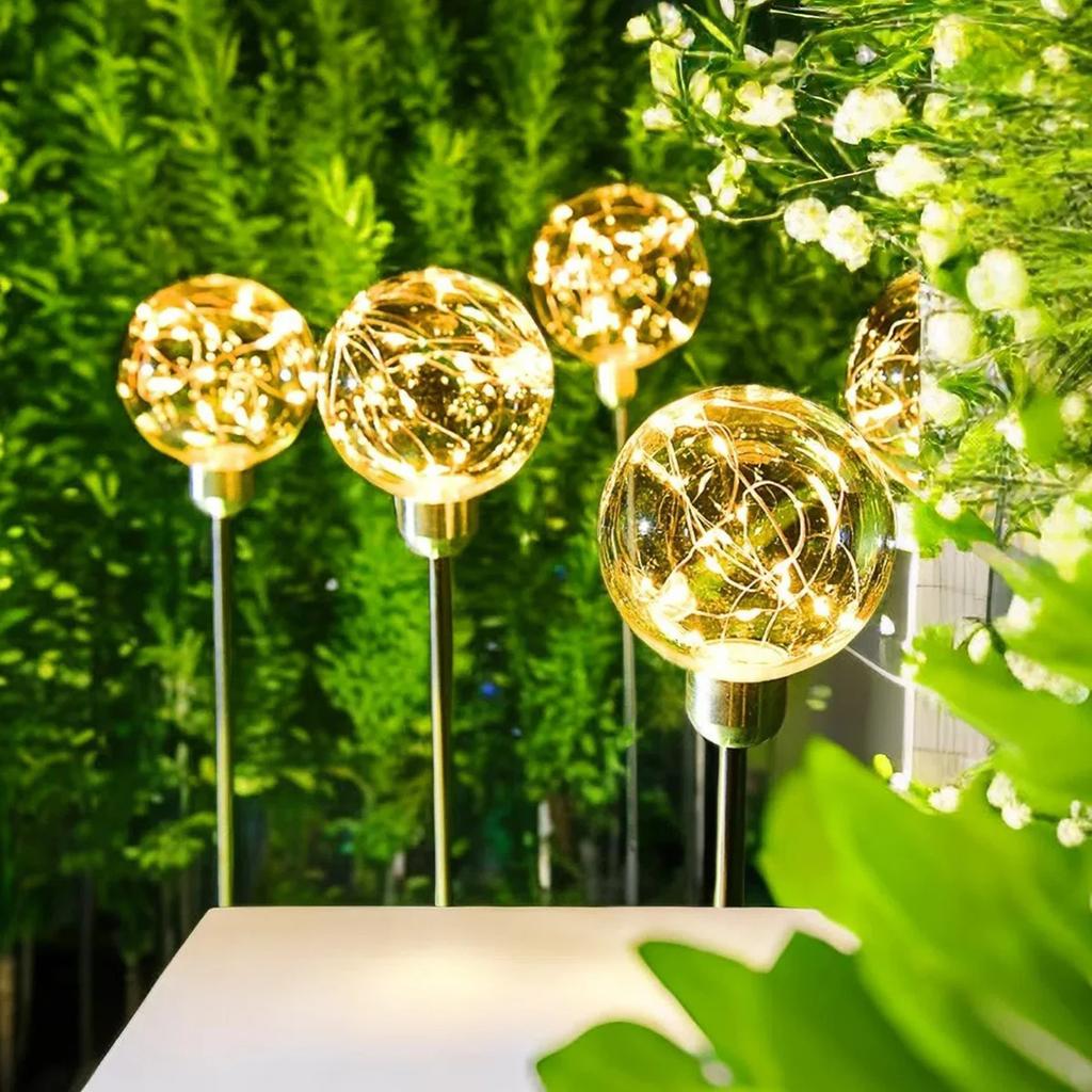 Светодиодный солнечный светильник, хрустальный шар желаний для украшения патио на открытом воздухе, свадьбы, сада, сезона, дорожек, газонов, светильников на солнечных батареях для кемпинга