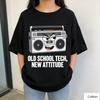 Vintage 90s Hip Hop Unisex Cotton TShirt with Retro Boombox Cartoon Art and Distressed Print Retro Streetwear Tee
