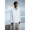 H M Loose Fit Poplin sHirt wHite
