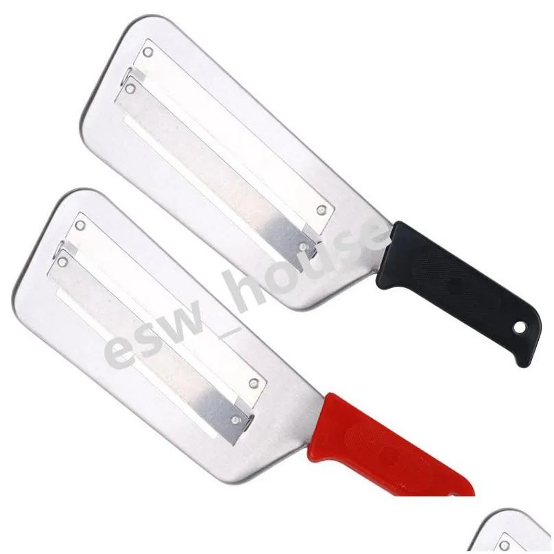 Фрукты Овощи Инструменты Слайсер Нож Кухонный Двойной 2 Лезвия Нарезка Рыбы Чешуя Очиститель Нож Капуста Капля Доставка Дом Сад Обед Dhxdx TLY014