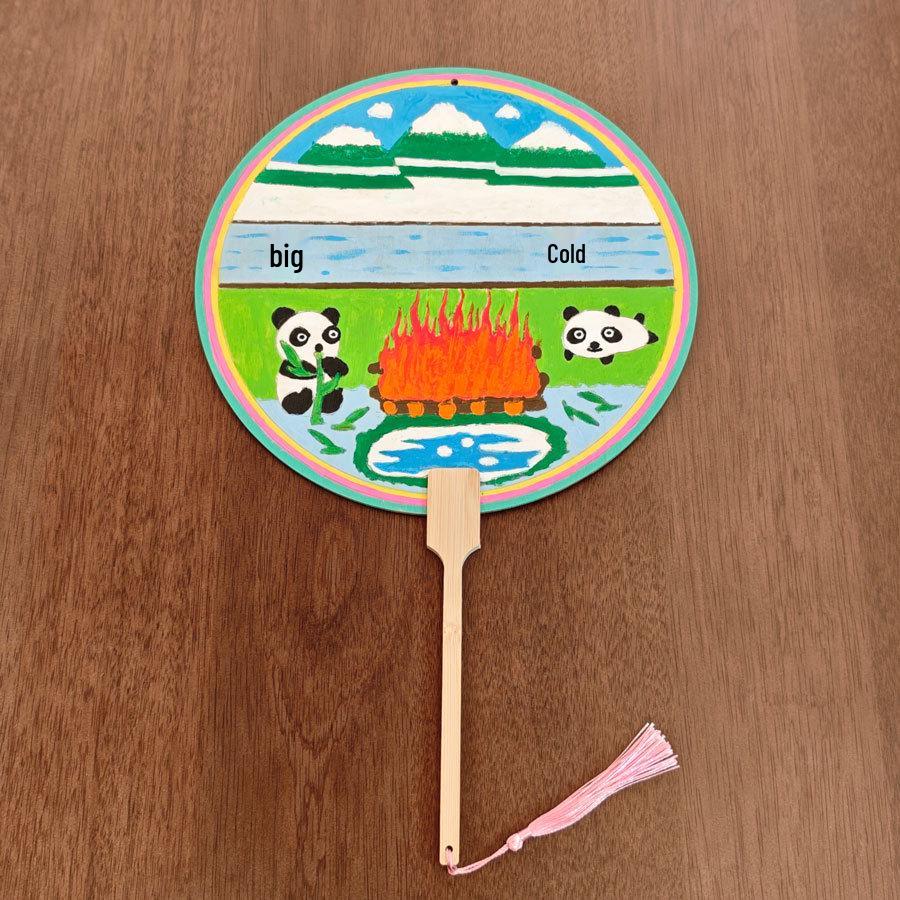Раскрашиваемый веер к Фестивалю лодок-драконов Сделай сам: Ручная работа - Мероприятие по нематериальному культурному наследию для взаимодействия родителей и детей с использованием линейных рисунков 24 сезонов