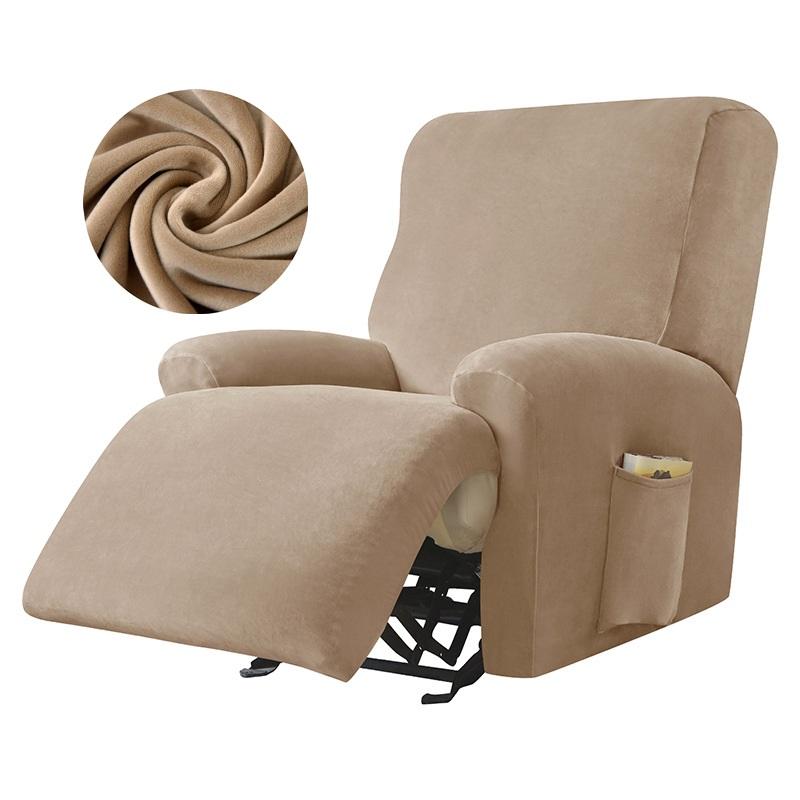 1/2/3 Seater Elastic Recliner Sofa Cover Velvet Stretch Split Protector Slipcover for Relax Armchair Couch Cover for Living Room