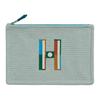 Угол 23 Серебряная пряжка Хлопковый клатч Маленький размер Унисекс клатч Бирюзовый Галечный серый H103752M05