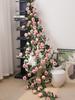 Artificial Rose Vine Garlands, Fake Silk Hanging Flowers Ivy Leaves Greenery Wreath for Home Garden Wedding Wall Decor