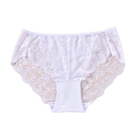 Женские трусы со средней посадкой больших размеров, хлопковые прозрачные трусики с вышивкой и вышивкой, тонкие трусики с подтяжкой бедер