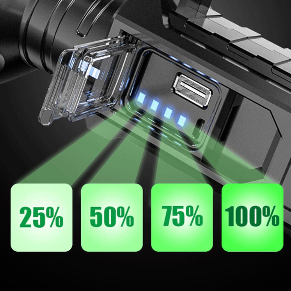 Портативный уличный светодиодный перезаряжаемый прожектор с ручным держателем, мощный водонепроницаемый USB мощный прожектор