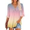 3/4 рукава топы для женщин повседневные оборки V-образный вырез футболки рабочие блузки нарядные туники топы