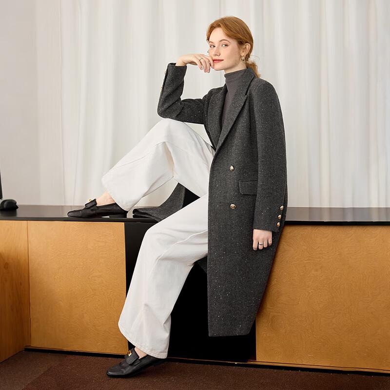 Women's Wool Blend Lapel Mid-Length Winter Coat