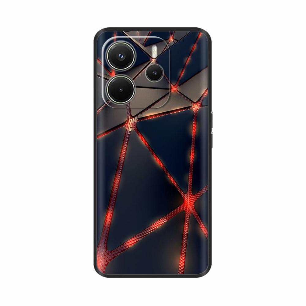 Для Xiaomi Redmi Note 14 4G Чехол Роскошный Расписной Чехол Черный Силиконовый Чехол для Телефона Для Redmi Note 14 Fundas note14 4G Мягкий Бампер
