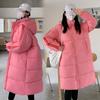 Пуховик длиной до колена, женская куртка средней длины с капюшоном, новая зимняя свободная повседневная куртка, толстая куртка