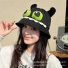 New cute cartoon fisherman hat children spring and summer little monster sunshade sunscreen show face little funny basin hat
