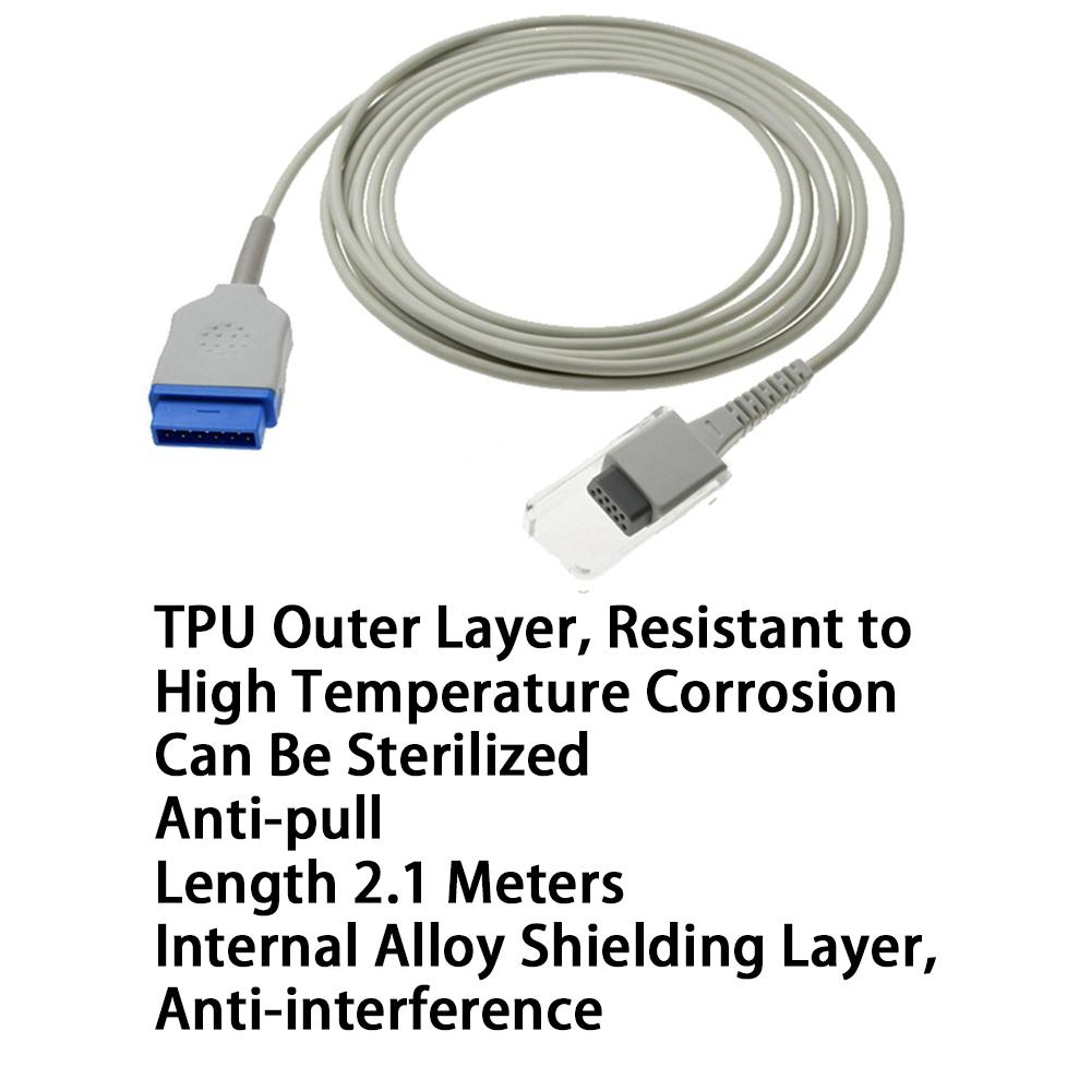 Compatible for GE PRO1000 NELLCOR Module Patient Monitor, SPO2 Pulse Oximeter Extension Probe, SPO2 Sensor Extension Wire, Blood Oxygen Device Trunk