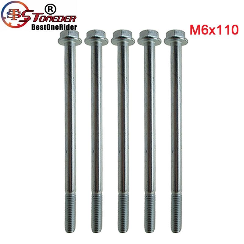 STONEDER Motor Flanged Hex Bolt M6 x 28mm 35mm 50mm 80mm 110mm For Pit Dirt Bike ATV Quad Engine