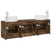 Bathroom Furniture Set 3 pcs Smoked Oak