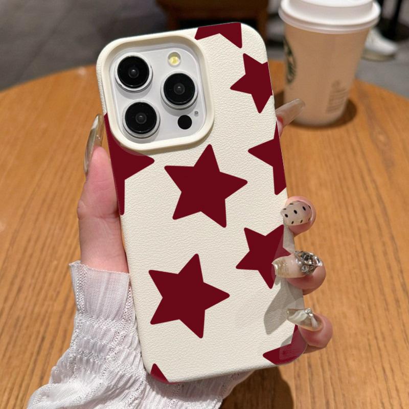 Модный Чехол Для Телефона С Рисунком Красной Звезды Для IPhone 17 16 15 14 Plus 13 12 11 Pro Max Чехол 16E 17Air Ударопрочный Мягкий Силиконовый Чехол