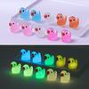 100Pcs Candy Color Glow In The Dark Duck Sculptures Vivid Appearance Mini Luminous Resin Duck Sculptures Home Decor