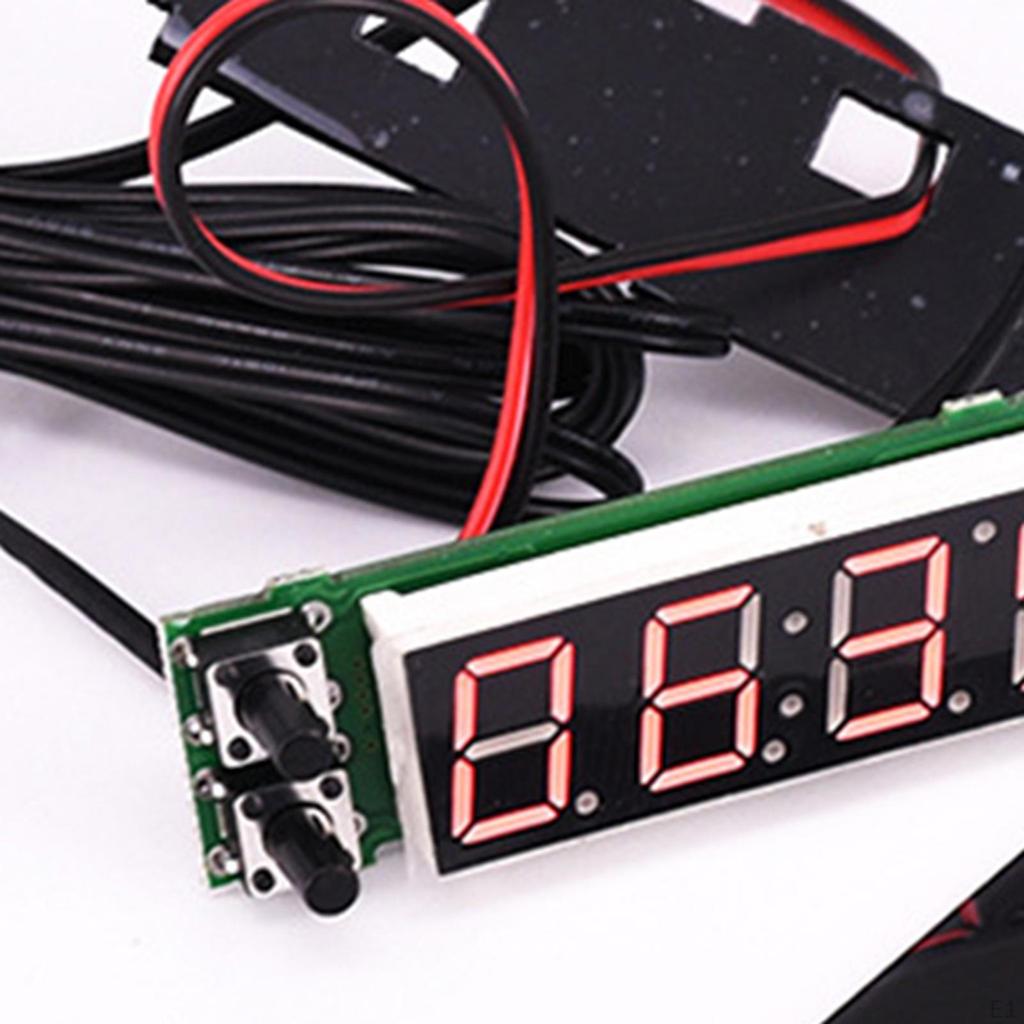 Automobile Car Clock Temperature Voltage Monitor Panel Meter LED Digital Display Compact Premium