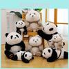 He Hua Panda Qizai Plush Toy Stuffed Animal Toy Cartoon Decoration Kids Gift