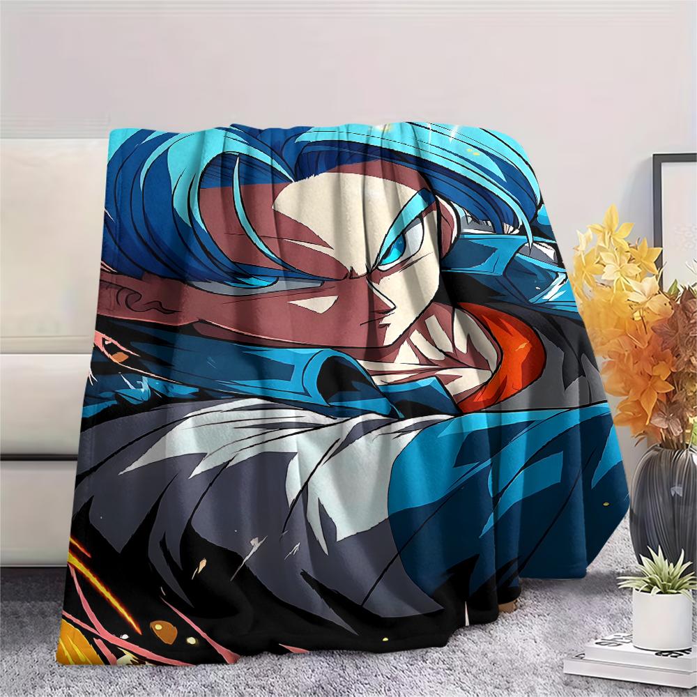 Фланелевое одеяло с принтом персонажей Dragon Ball, Высококачественное, Удобное для всех сезонов, Декор для дома, Тепло и уют, Идеально для рождественских подарков
