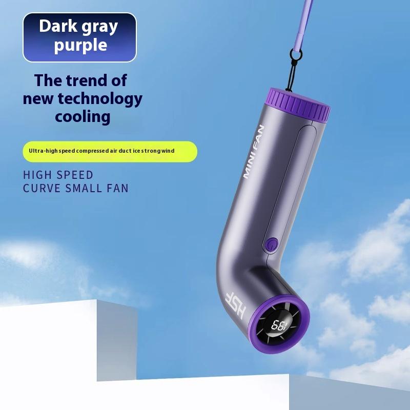 Bending Tube Portable Handheld Turbofan, 20000 Rpm High-speed Mini Electric Small Personal Handheld Bladeless Rechargeable, Travel Handheld Fan