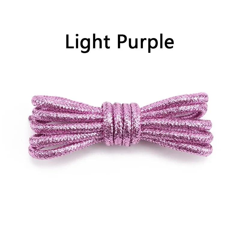 Fashion Color Flash Shoelaces Outdoor Sport Wear Resistant Circular Sports Shoelaces Metallic Luster Gold Silver Flat Shoe Laces