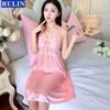 9 Colors Women Silky Sleepwear Dress Lace Pajamas Dress Sexy Nightwear Night Dress Sleeping Dress for Women
