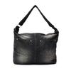 Washed Denim A4 Storage Capacity Large Capacity Crossbody Bag Vintage Style Black Denim Shoulder Bag Black [Device]