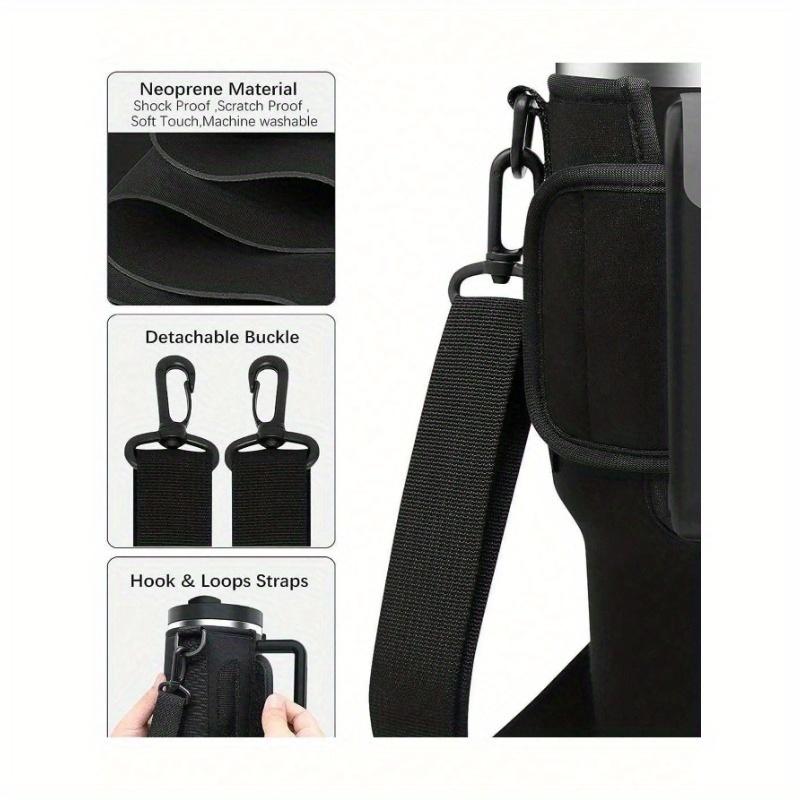 1 шт. Чехол для тамблера 40 унций, Крышка/Хранение/Организация для чашки, Крышка для чашки из материала для дайвинга, Защитный чехол для чашки с ручкой для автомобиля, Регулируемый ремень с диагональной лямкой