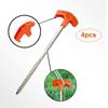 4x Screw In Tent Stakes, Pegs Steel Hex Drillable Stakes Ground Anchors for