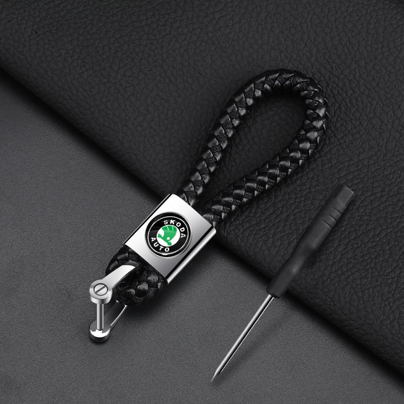 Car Braided Rope Keychain Keyring Key Holder Couple Gifts for Skoda SCALA Superb Octavia 2 3 A4 A5 Fabia Kamiq Kapoq Kodiaq Rapid