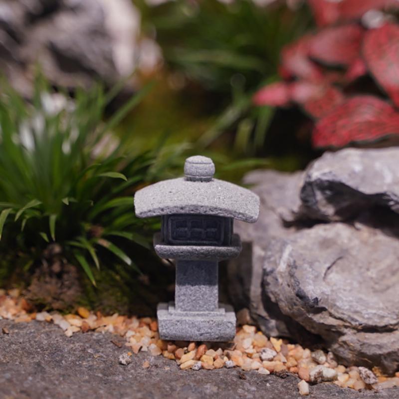 Retro Gazebo Chinese Lanterns Mini Pagoda Model Decoration Stone Miniature Statue Sandstone Home Accessories