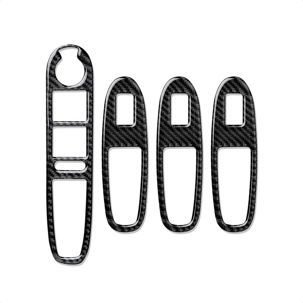 Car Window Switch Stickers Carbon Fiber Trim For Compatible with Alfa Romeo 159 2004-2011