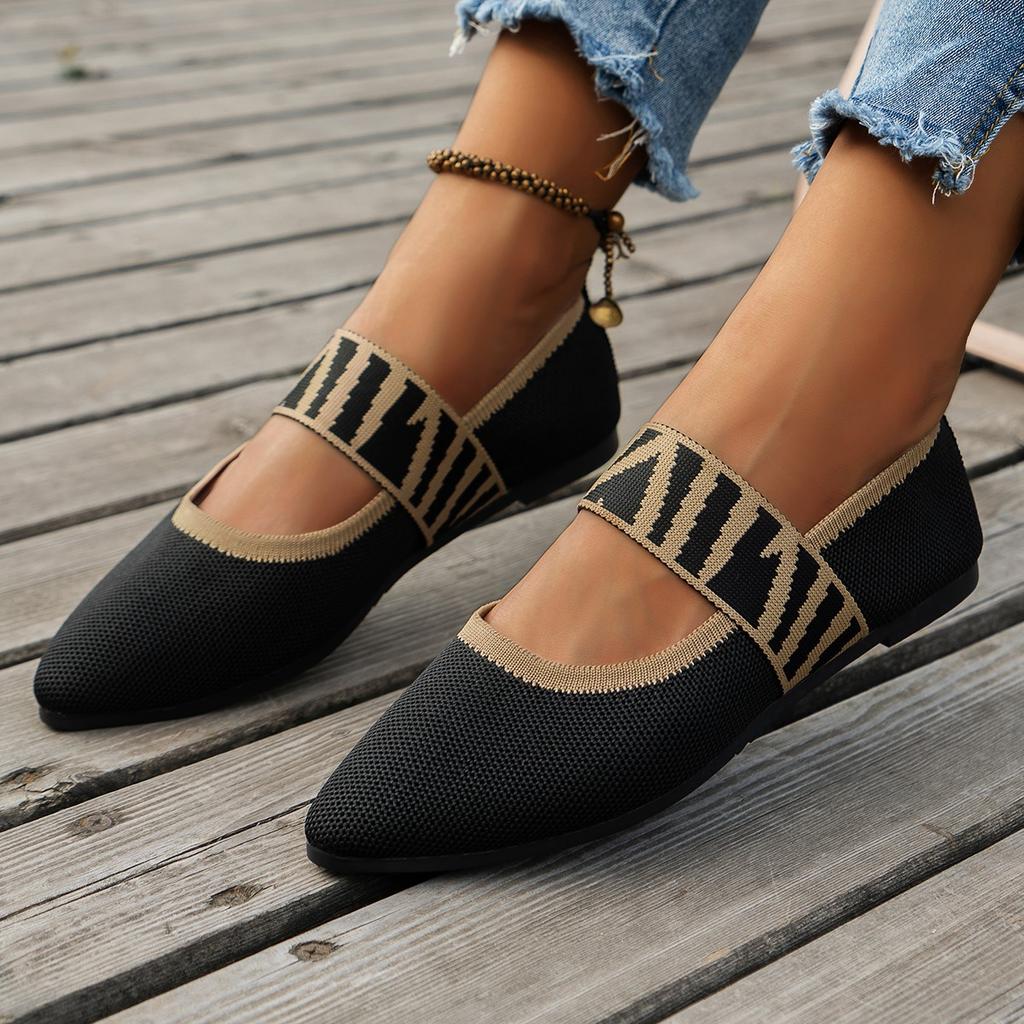 Single Shoes Women's Shoes Retro Breathable Colorblocking Loafers