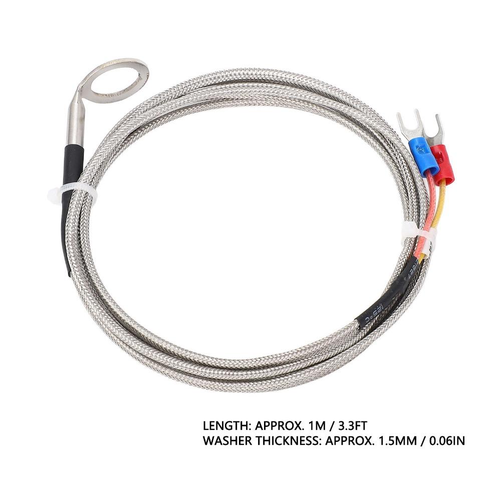 With 14mm ID Washer K Type Thermocouple Probe Stainless Steel -40~1000°C K Type Temperature Sensor High Precision Angled Bend
