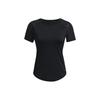 Mesh Panel Quick-Dry Training Sports Round Neck Slim Fit Straight Hem Short Sleeve T-Shirt Women Tops Black 1365730-001