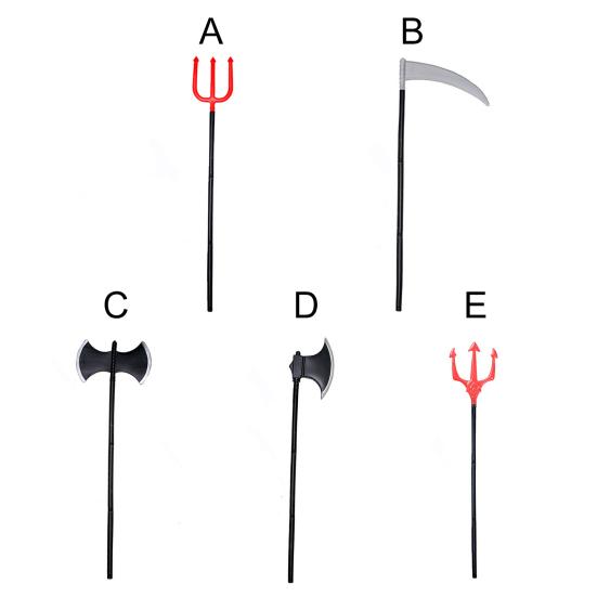 Хэллоуин Оружие Реквизит Реалистичная Рукоятка из 3 Секций Аксессуары для Костюма Удобный Хват Косплей Реквизит Большая Хэллоуинская Демоническая Коса Серп Топор Реквизит