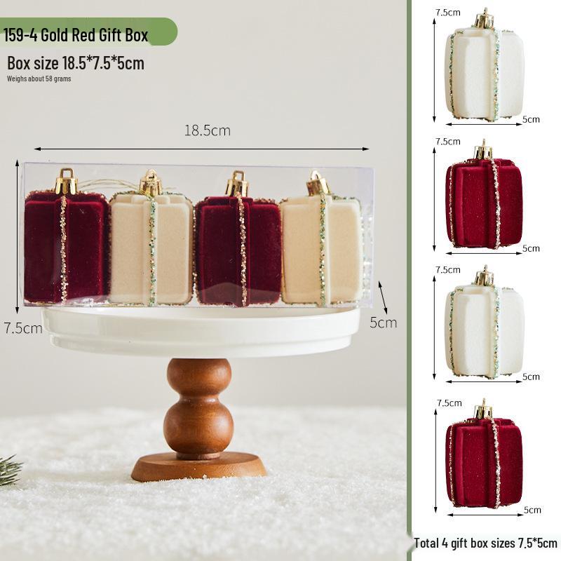 Hand-Painted Wine Red Christmas Ornament - Flocked Hanging Ball for Trees, Hotels, Malls, and Window Displays