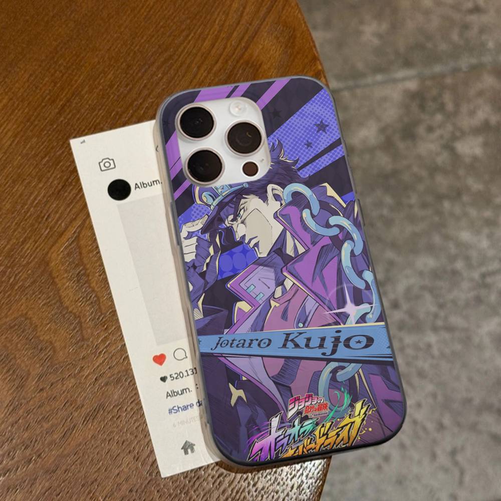 Anime Jojo Bizarre Adventure For IPhone 17 16 15 11 12 13 14 Pro Max Plus Pro Corrugated Translucent Back Phone Cover