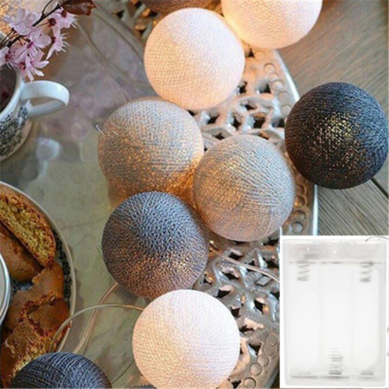 10/20/30 LEDs String Lights Cotton Thread Balls Home Decoration Lamp for Party Wedding Color Light String Christmas Decorations