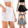 Women's High Rise Yoga Fitness Pleated Skirts With Built In Safety Underpants 2in1 Soft Breathable Tennis Golf Culottes