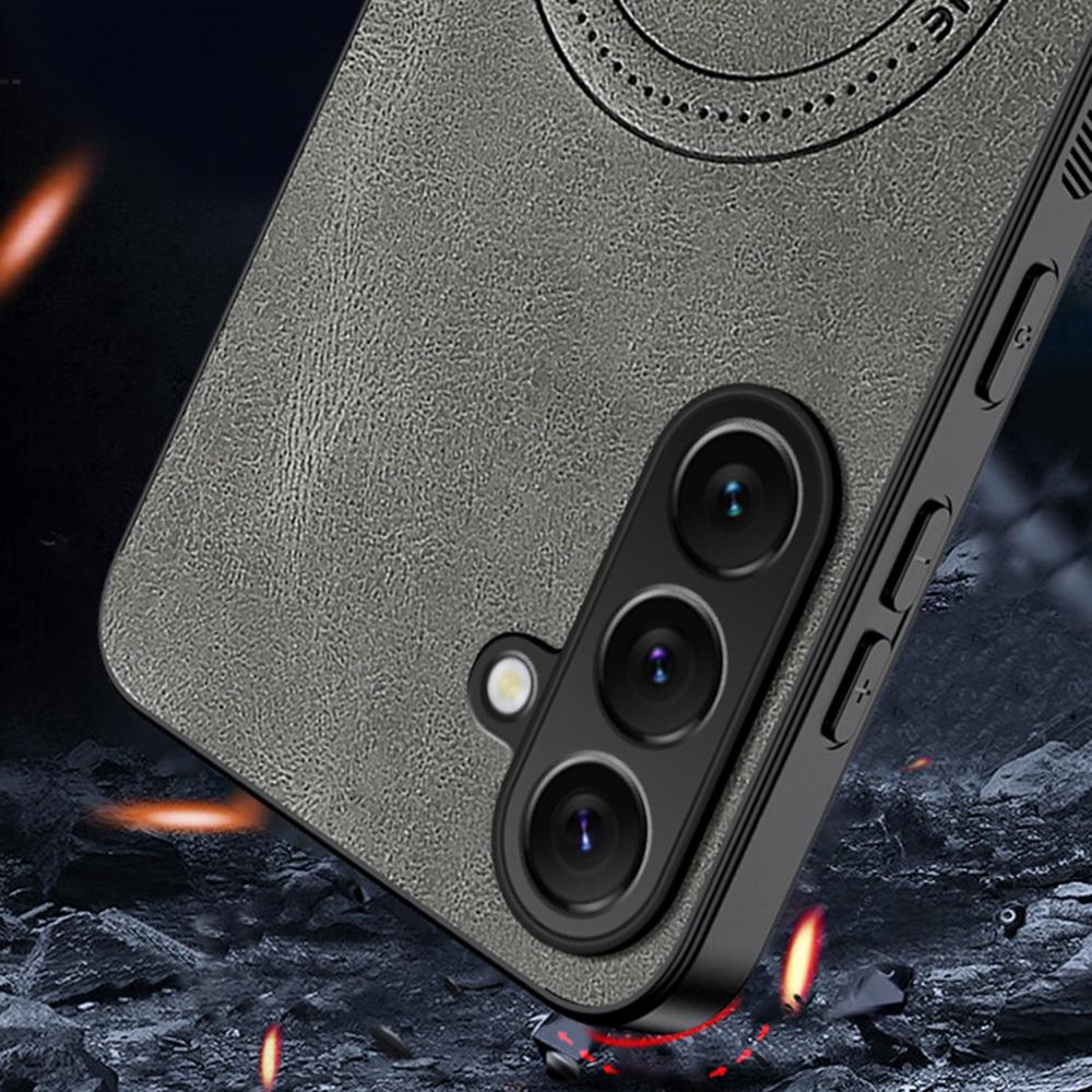 For Samsung Galaxy S26 Magnetic Case Nappa Texture PU Leather TPU Phone Back Cover